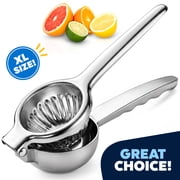 JEEXI Extra Large Lemon Squeezer, Heavy-Duty Manual Citrus Juicer with 3-Inch Bowl, Handheld Citrus Press for Lemons, Limes, Oranges, Grapefruits and Tangerines
