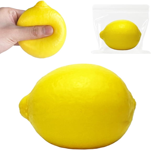 Lemon Squishy Squeeze Dough, Slow Rising Stress Squishies, Realistic Slow Rising Fruit Fidget for Stress Relief & Anxiety Relaxation(2.36inch)