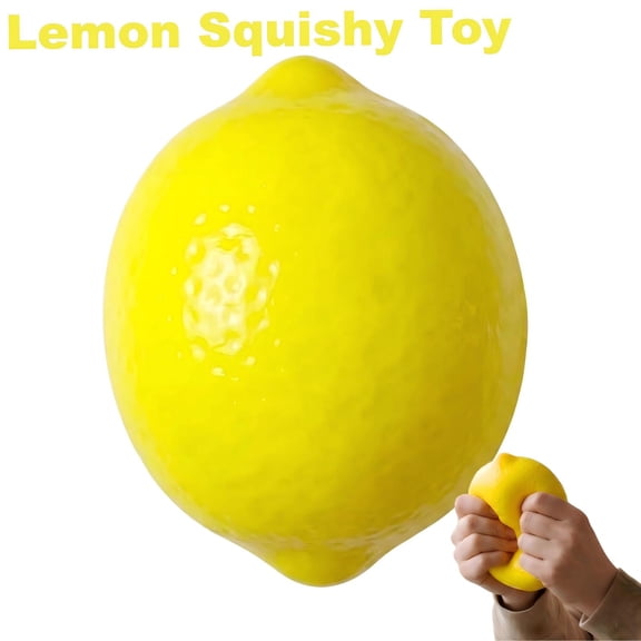 Lemon Squishy Stress Reliever, Realistic Fruit Shape Slow Rising Decompression Toy, Sensory Fidget for Anxiety Relief