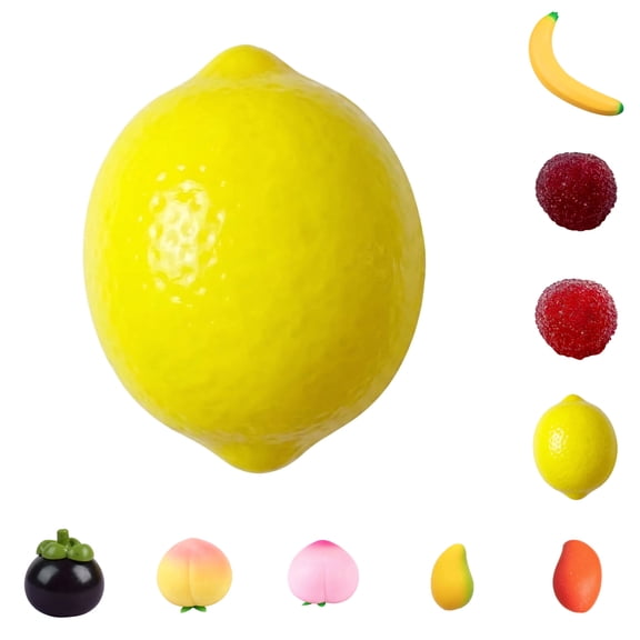 Lemon Squishy Stress Toys Soft Squeeze Realistic Fruit Fidget Toys Stretchy Sensory Toys for Anxiety Relief Desk Decor