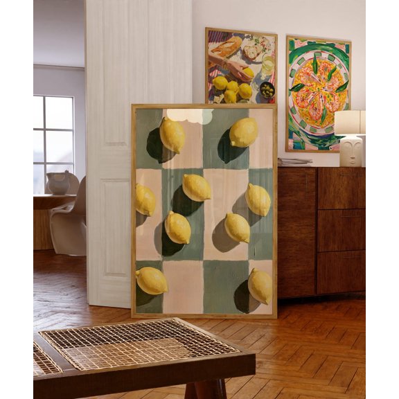 Lemon Still Life Mediterranean Kitchen Wall Art Poster Unframed Paper Print