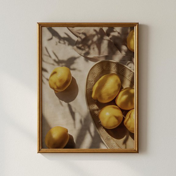 Lemon Still Life Tuscan Kitchen Mediterranean Decor Wall Art