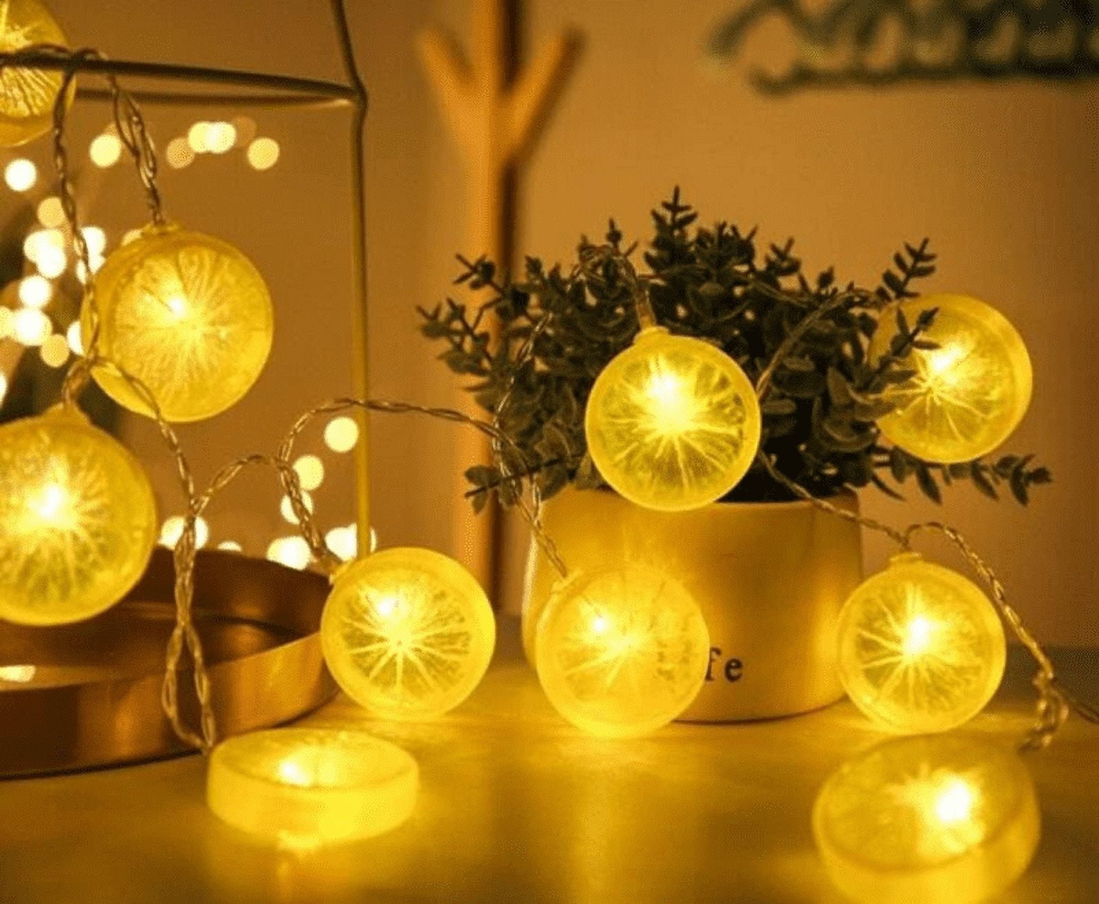 Lemon String Lights, 10 LED Plug in 68