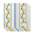 thumbnail image 1 of Lemon Striped Cloth Napkins, Yellow Fruit Blue White Geometric Washable and Reusable Dinner Napkins Set of 4, Table Napkin for Kitchen Party Birthday Wedding Hotel Housewarming 20"x20", 1 of 8