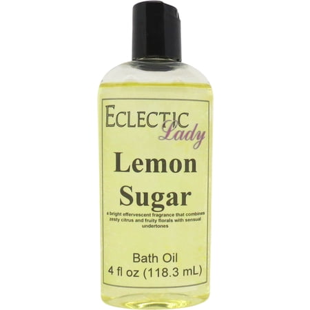 Lemon Sugar Bath Oil - Scented Body Oil - Relaxing & Moisturizing Bathing Oil - Fragrance Body Oil For Dry & Rough Sensitive Skin - 4 oz