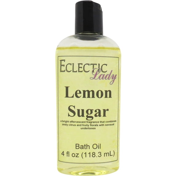 Lemon Sugar Bath Oil - Scented Body Oil - Relaxing & Moisturizing Bathing Oil - Fragrance Body Oil For Dry & Rough Sensitive Skin - 4 oz