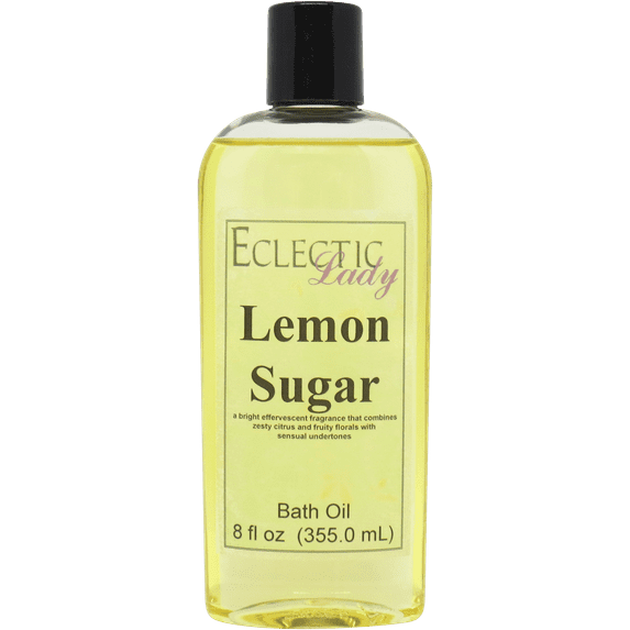 Lemon Sugar Bath Oil - Scented Body Oil - Relaxing & Moisturizing Bathing Oil - Fragrance Body Oil For Dry & Rough Sensitive Skin - 8 oz