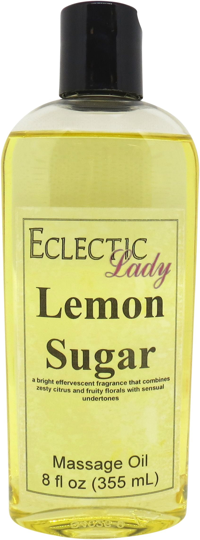 Lemon Sugar Massage Oil by Eclectic Lady, 8 oz, Sweet Almond Oil and Jojoba Oil