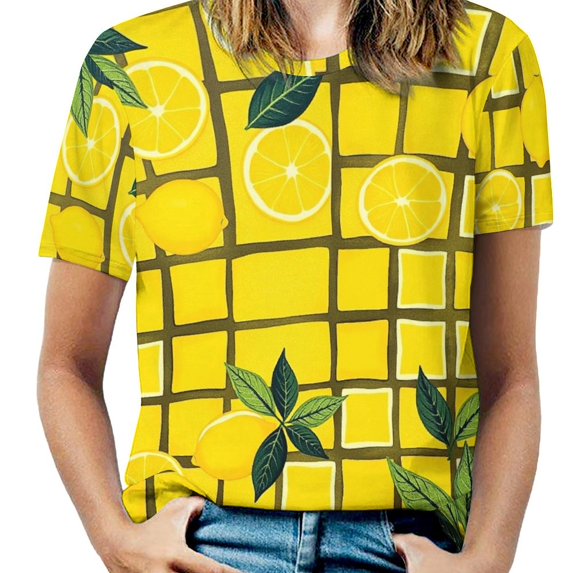 Lemon T Shirts Basic T-Shirt Short Sleeve Ladies Tee Shirt Summer Graphic Clothing