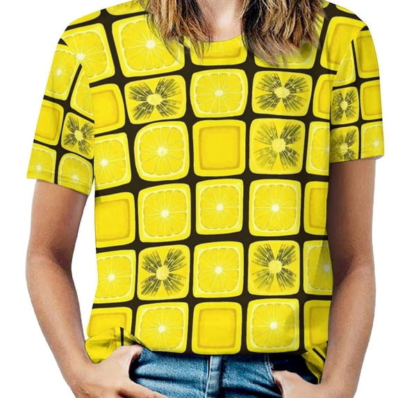 Lemon T Shirts Basic T-Shirt Short Sleeve Ladies Tee Shirt Summer Graphic Clothing