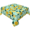thumbnail image 1 of Lemon Table Cloth 54 Inch - Yellow and Teal Tablecloth Round Fruit Table Covers for Party Kitchen Picnic Dining Decor, 1 of 8