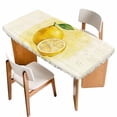thumbnail image 1 of Lemon Table Cloths for 4 Foot Rectangle Tables, Yellow Summer Botanical Watercolor Modern Art Patio Waterproof Elastic Fitted Tablecloths, Washable Rectangular Table Cover for Camping, 1 of 8