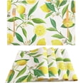 thumbnail image 1 of Lemon Table Placemats Set of 4 Place Mats Linen Washable Wipeable Placemats Heat Resistant Placemats Fabric Waterproof Rectangle Table Mat for Kitchen Dining Dinner 18 X 12 Inch, Lemon, 1 of 6