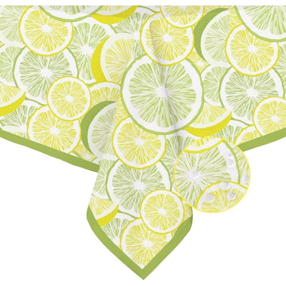 Lemon Tablecloth, Lemon Table Cloth, Yellow Lemons Print Table Cloth, Spring Summer Waterproof Wrinkle Free Tablecloth for Rectangle Tables 60 X 84, 60 X 102, 60 X 120 Inch