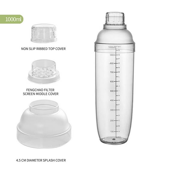 Lemon Tea Shaker Cup for Milk Tea Shop | Handcrafted PP Resin Cocktail Mixing Pot, Frosted Lid, Leak-Proof, Dishwasher Safe, 1 Piece | Bar & Restaurant Drink Maker