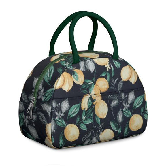 Lemon Tea Time Lunch Box - Classic Botanical Illustration, Leakproof Insulated Cooler for Afternoon Tea