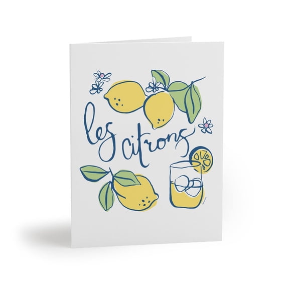 Lemon-Themed Greeting Card "Les Citrons" Illustrated Design Blank Inside for Personal Messages Perfect for Any Occasion
