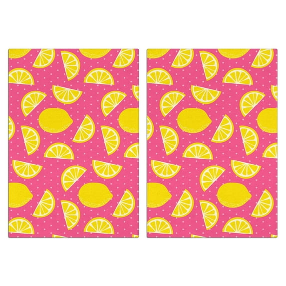 Lemon Themed Kitchen Towels Set of 2, 18x26 Fruit Dish Towels, Absorbent Soft Cotton Tea Towels for Drying and Farmhouse Decor