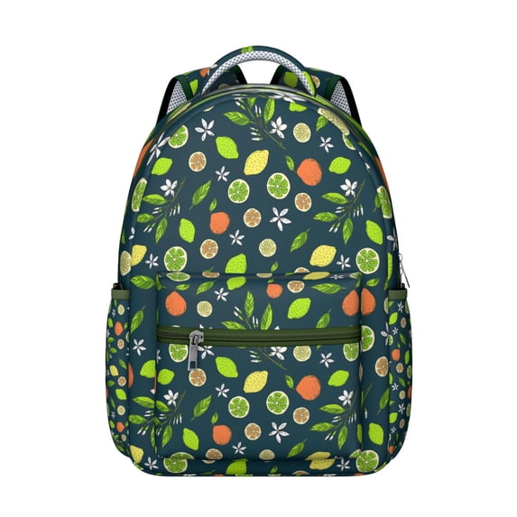 Lemon Themed Lecture Backpack - Functional School Bookbag for High School & University, Spacious Laptop Bag with Comfortable Straps, Great Gift