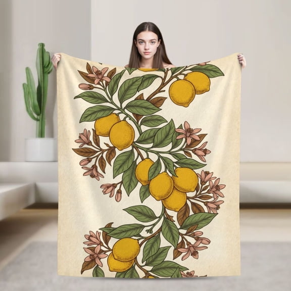 Lemon Throw Blanket for Sofa and Chair,Lemon Decor Stuff Accessories 50x40