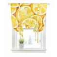thumbnail image 1 of Lemon Tie Up Curtains for Window, Thermal Insulated Balloon Shade Adjustable Rod Pocket Curtains Valance Panels for Kitchen Bathroom Cafe 52 x 45 Summer Watercolor Yellow Fruits, 1 of 6