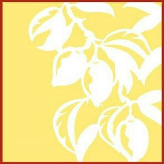 Lemon Tile 2 Stencil - Fruit Pattern Tile Stencil DIY for Painting Kitchen Backsplash Laser Cut Reusable Mylar Template Home Decor Crafts - The Artful Stencil