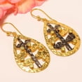 thumbnail image 1 of Lemon Topaz Gold Rhodium Plated Handmade Earring Jewelry 2.36" M1545, 1 of 1