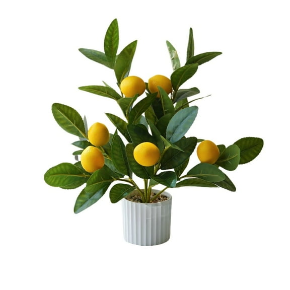 Lemon Tree Artificial with Basin Mini Fake Lemon Kitchen Decor for Home(13.78in)