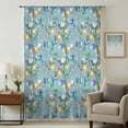 thumbnail image 1 of Lemon Tree Birds Sheer Curtains 45 Inches Long, Green Botanical Aqua Floral Blue Light Filering Curtains, Breathable Simi Curtain Privacy Drapes for Kitchen Bathroom Small Window Treatment, 1 of 9