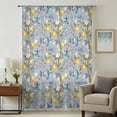 thumbnail image 1 of Lemon Tree Birds Sheer Curtains 72 Inches Long, Green Botanical Blue Floral Light Filering Curtains, Breathable Simi Curtain Privacy Drapes for Living Room Bedroom Lightweight Window Treatment, 1 of 9