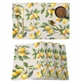 thumbnail image 1 of Lemon Tree Branches Placemats Set of 6, Farmhouse Summer White Floral Rustic Linen Non-Slip Place Mats Washable Table Mats for Kitchen Dining Table Decorations Indoor/Outdoor, 1 of 9