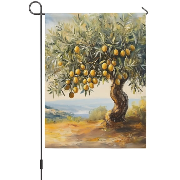 Lemon Tree House Flags For Outdoor, Summer Fruit Twisted Trunk Rustic Small Double Side Yard Flags Weather Proof House Decor for Lawn Outside Holiday 28 x 40 Inches