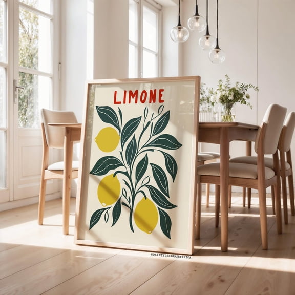 Lemon Tree Italian Kitchen Wall Art, Unframed Paper Print Size 8x12