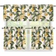 thumbnail image 1 of Lemon Tree Kitchen Curtains and Valances Set Tier Curtains 24 Inch Length Living Room Bedroom Bathroom Farmhouse Rustic Country Curtains 3 Piece Set Rod Pocket, 1 of 5