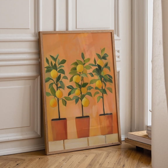 Lemon Tree Mediterranean Kitchen Italian Citrus Orange Botanical Tuscan Fruit Poster Unframed Paper Print