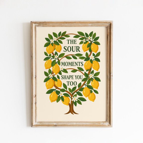 Lemon Tree Mediterranean Kitchen Quote Wall Decor Unframed Paper Print