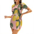 thumbnail image 1 of Lemon Tree Short Sleeve Dress Evening Dress Woman Mini Dress, 1 of 9