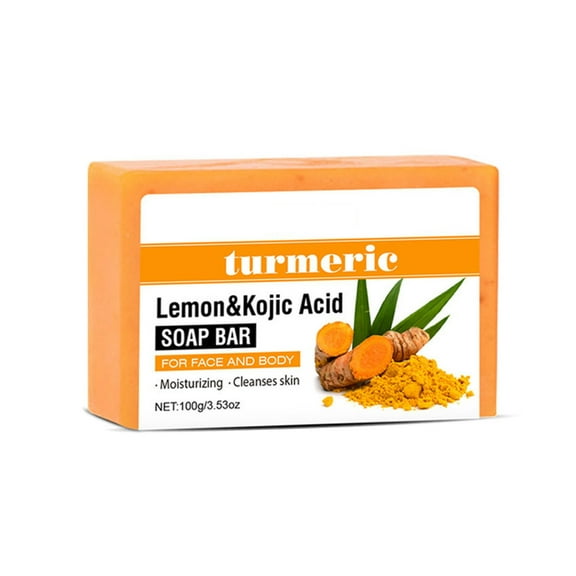 Lemon Turmeric Acid Soap Bars, Natural Soap Bar Face Soap for Women & Men,Anti Aging Facial Cleanser for Fine Lines, Dark Circles,