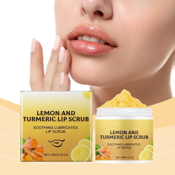 Lemon and Turmeric Lip Scrub, Mild Exfoliation Removes Dead Skin, Soothes Dryness and Irritation, Improves Lip Tone and Glow, Gentle on Lips, Ideal for Daily Lip Care