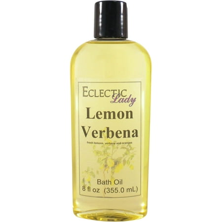 Lemon Verbena Bath Oil - Scented Body Oil - Relaxing & Moisturizing Bathing Oil - Fragrance Body Oil For Dry & Rough Sensitive Skin - 8 oz