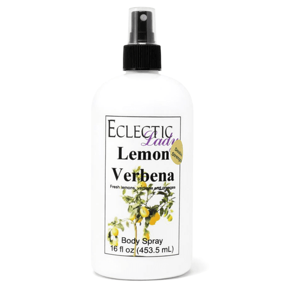 Lemon Verbena Body Spray, Eclectic Lady, Hydrating Mist, Unisex (Double Strength), 16 oz