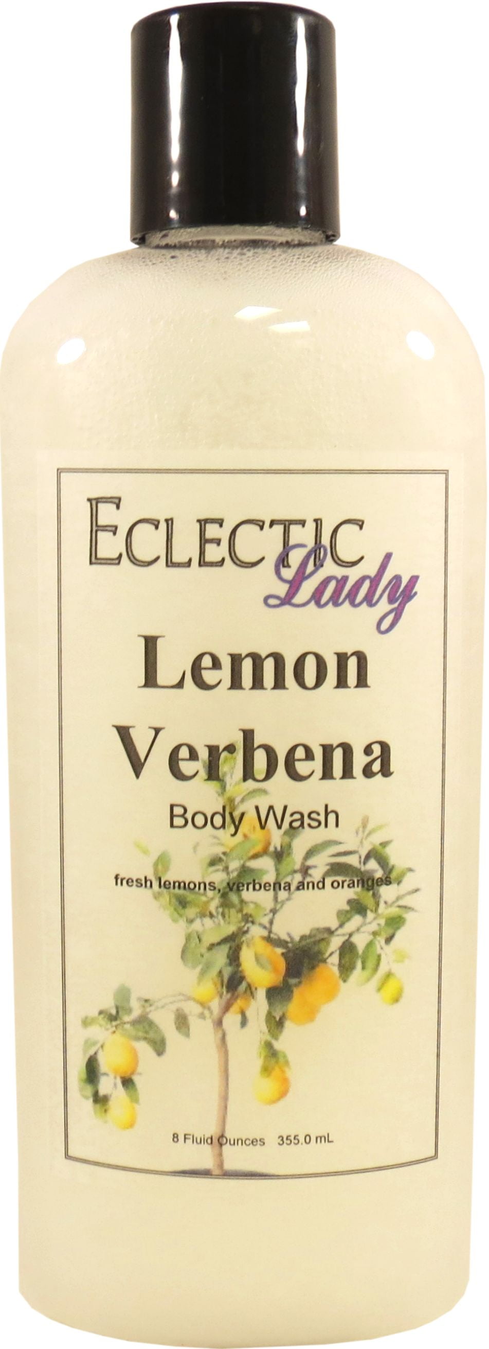 Lemon Verbena Body Wash by Eclectic Lady, Liquid Shower Gel for Women and Men, 8 Ounces