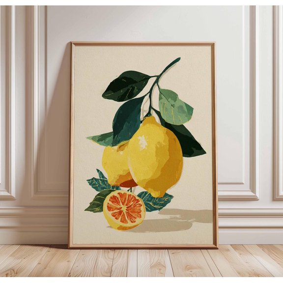 Lemon Wall Art Fruit Print Kitchen Citrus Decor Botanical Lemon Poster Tuscan Style Art It