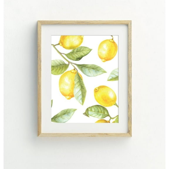 Lemon Wall Art, Lemon Printable, Fruit Wall Art, Kitchen Wall Decor, Lemon Slice Print, Housewarming Gift,Interior wall decoration, living room, bedroom, kitchen, frameless 8X10 inches