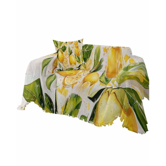 Lemon Watercolor Sofa Couch Covers for Dog,Washable Sofa Throw Cover Single Slipcovers for Armchair with Tassels,Summer Fruit Botanical Painting Couch Protector Towel Blanket Medium 71''x91''