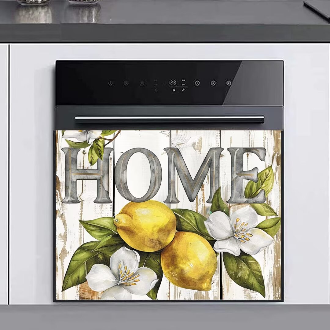Lemon White Flower Dishwasher Covers for the Front, Home Kitchen