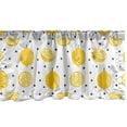 thumbnail image 1 of Ambesonne Lemon Valance Pack of 2, Summer Citrus Fruit Polka Dot, 42"X12", Mustard Charcoal Grey, 1 of 3