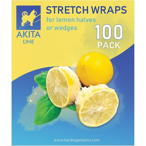 Akita Line White Lemon Wraps Lemon Covers, Lemon Stretch Wraps, Bag of 100 Pieces