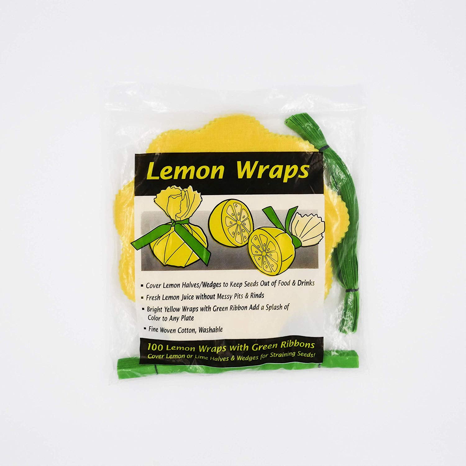 Lemon Wraps 100 Pack With Green Ribbons-,