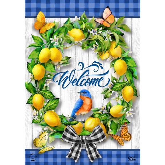 Briarwood Lane Spring House Flag 40x28 For Outdoor Lemon Wreath For Spring House Flag